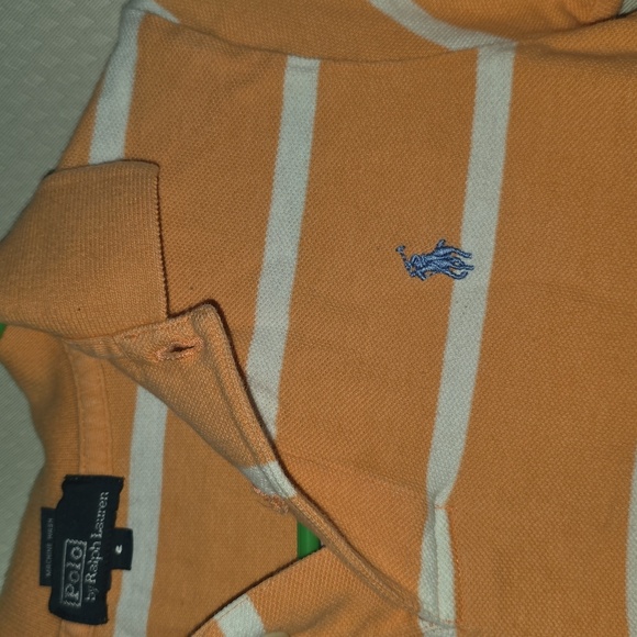Polo by Ralph Lauren Kids Orange Striped Shirt - Picture 3 of 4